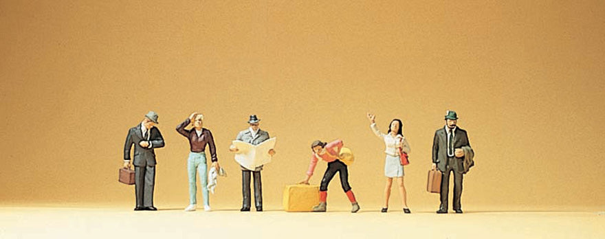 Preiser 79112 N Scale Travelers Waiting Figure Set (6)