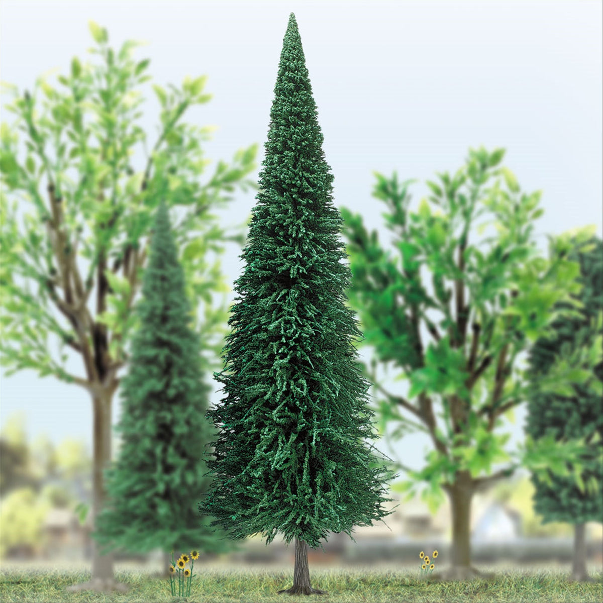 Busch 8607 G/O Scale Deciduous Tree with Leaves, 220mm