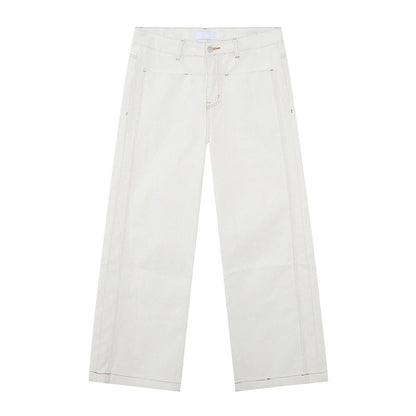 Straight Leg Jeans with Stitch Detail