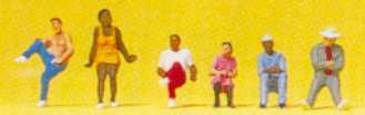 Preiser 79174 N Scale Pedestrians People Sitting On Stairs pkg(6)