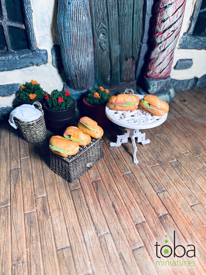 Toba Miniatures 1109 1/12 Scale Croissant Sandwiches (5)