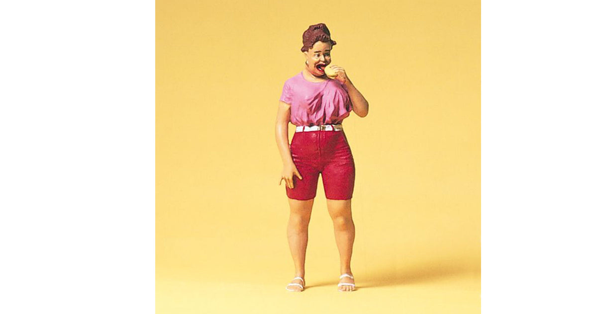 Preiser 45502 G Scale Woman with Hot Dog Figure