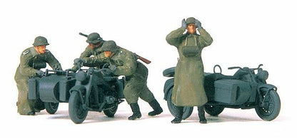Preiser 16580 HO Scale Former German Army WWII Motorcycle Troops