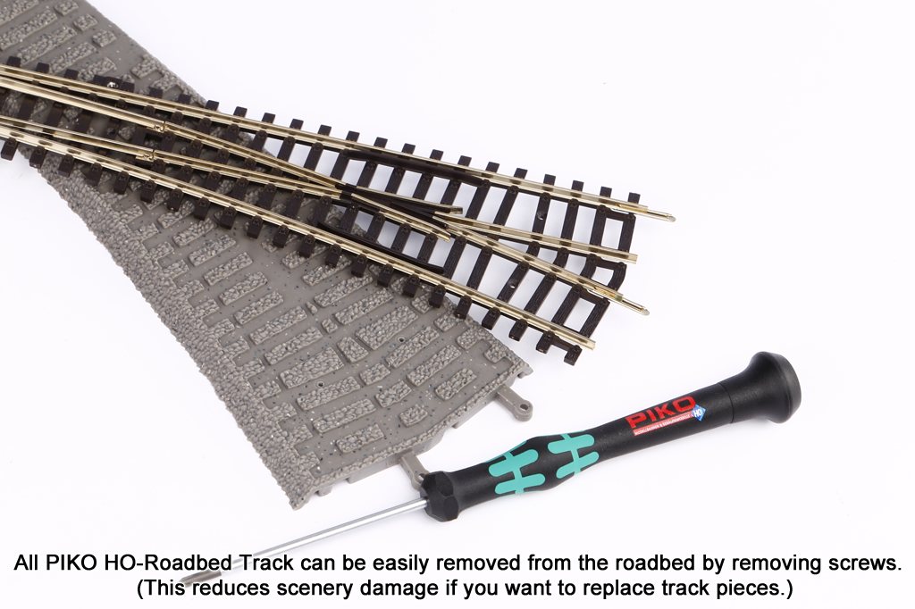 Piko 55403 HO Scale Roadbed Straight Track 115mm, Box of 6