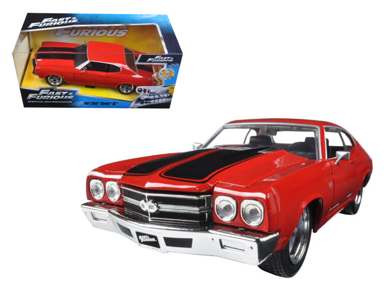 Dom's Chevrolet Chevelle SS Red with Black Stripes "Fast & Furious" Movie 1/24 Diecast Model Car by Jada  free shipping USA