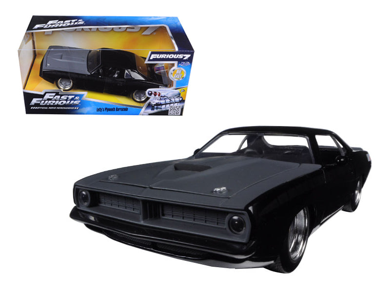 Letty's Plymouth Barracuda Matt Black "Fast & Furious 7" Movie 1/24 Diecast Model Car by Jada  free shipping USA