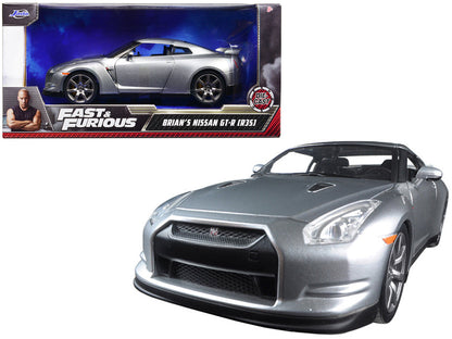 Brian's Nissan GT-R (R35) Silver "Fast & Furious" Movie 1/24 Diecast Model Car by Jada  free shipping USA