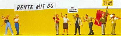 Preiser 10456 HO Scale Pedestrians Demonstrators w/Signs