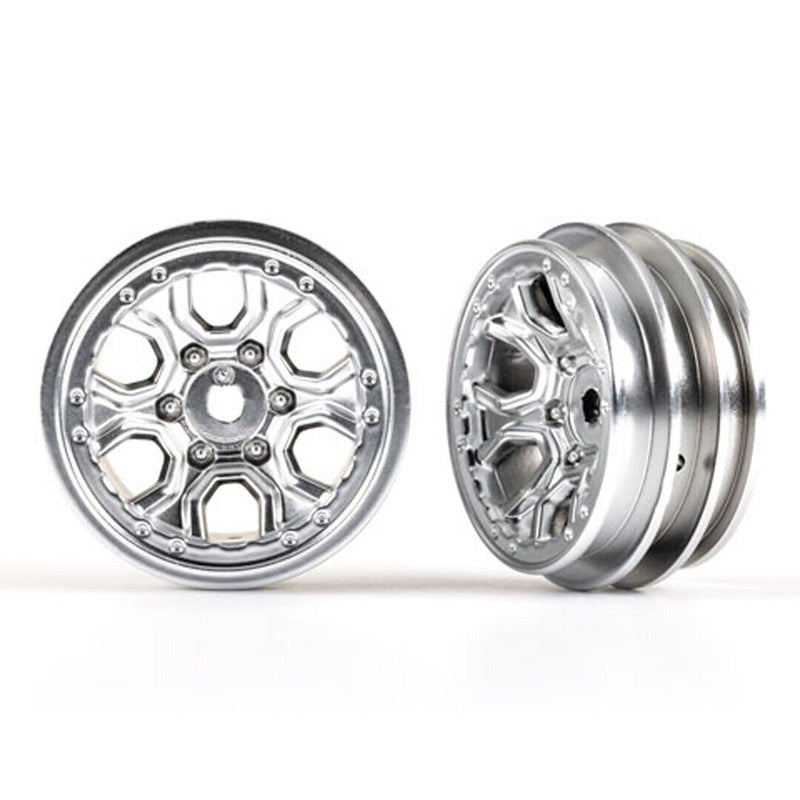 Traxxas 9770-SATIN TRX-4M Multi-Spoke Wheels 1.0'' Satin Chrome (2)