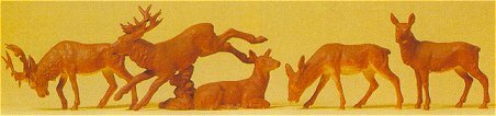 Preiser 14179 HO Scale Deer pkg(5)