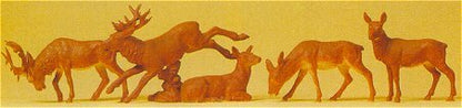 Preiser 14179 HO Scale Deer pkg(5)