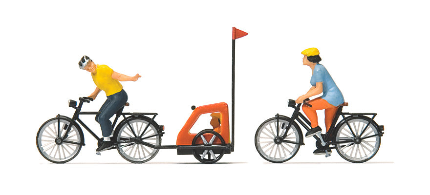 Preiser 10636 HO Scale Family Bicycle Ride Figure Set