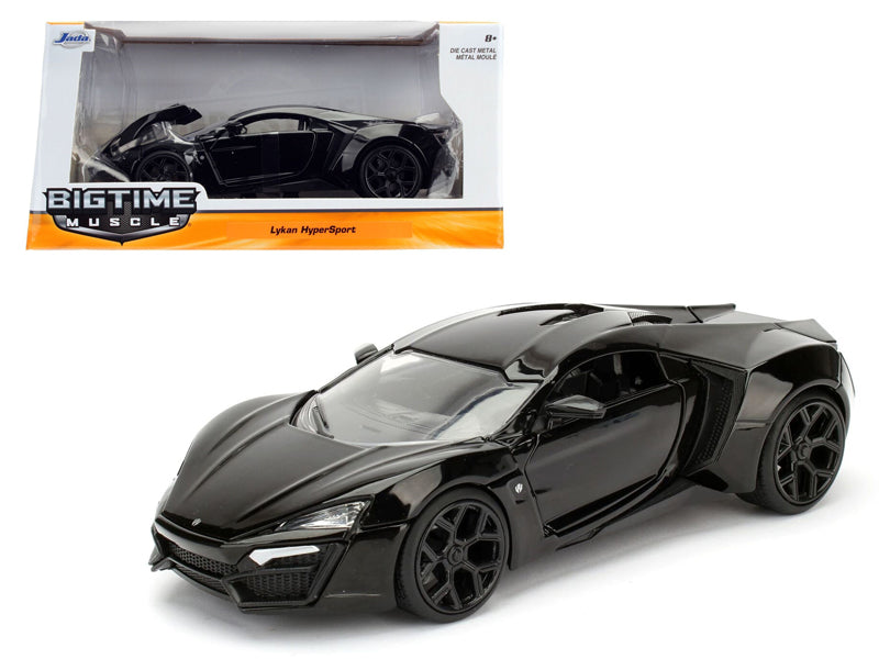Lykan Hypersport Glossy Black 1/24 Diecast Model Cars by Jada  free shipping USA