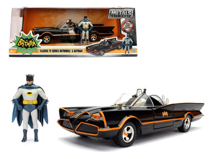 1966 Classic TV Series Batmobile with Diecast Batman and Plastic Robin in the car 1/24 Diecast Model Car by Jada  free shipping USA