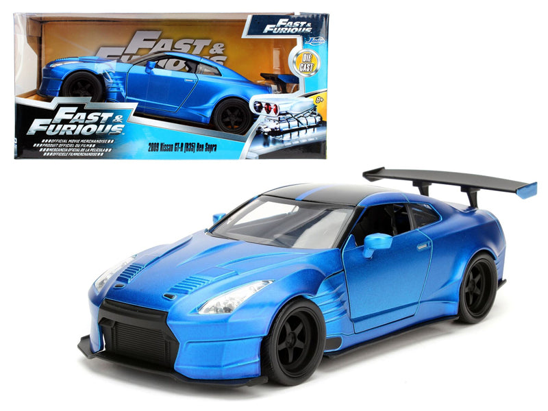 Brian's 2009 Nissan GTR R35 Blue Ben Sopra "Fast & Furious" Movie 1/24 Diecast Model Car  by Jada  free shipping USA