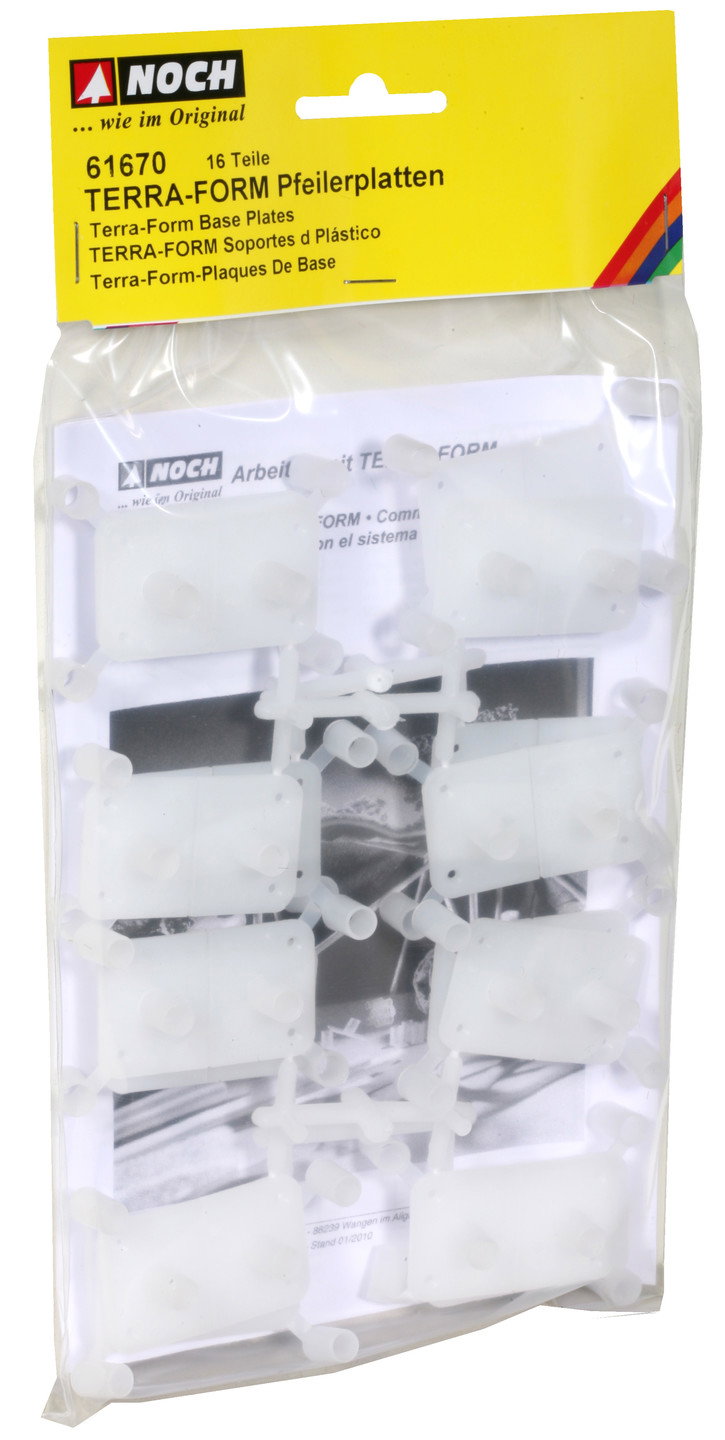 Noch 61670 Terra-Form Pillar Base Plates w/Rod Holders, 16pc