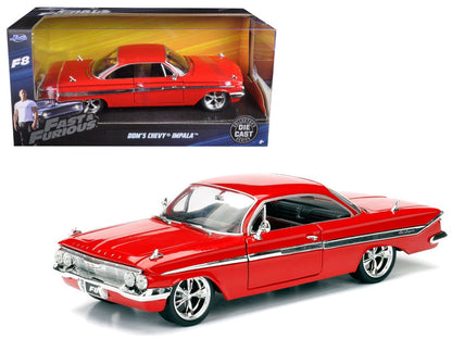 Dom's Chevrolet Impala Red "Fast & Furious F8: The Fate of the Furious" (2017) Movie 1/24 Diecast Model Car by Jada  free shipping USA