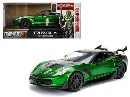 2016 Chevrolet Corvette Crosshairs Green From "Transformers" Movie 1/24 Diecast Model Car by Jada Metals  free shipping USA