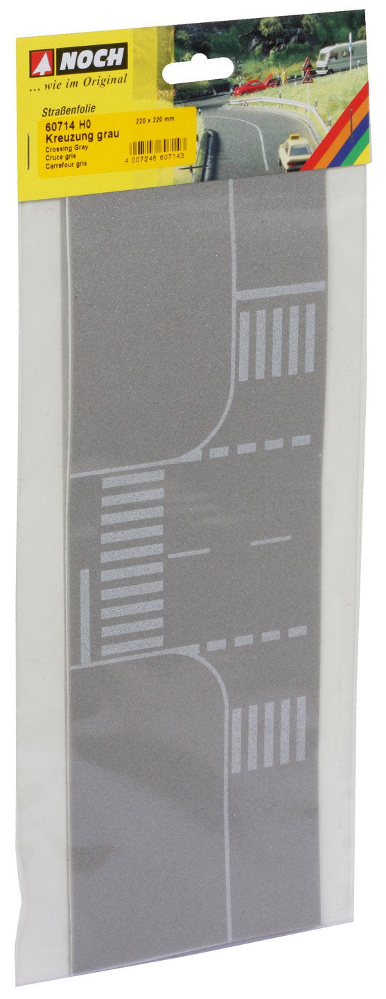Noch 60714 HO Road Crossing/Intersection, Gray, Flexible