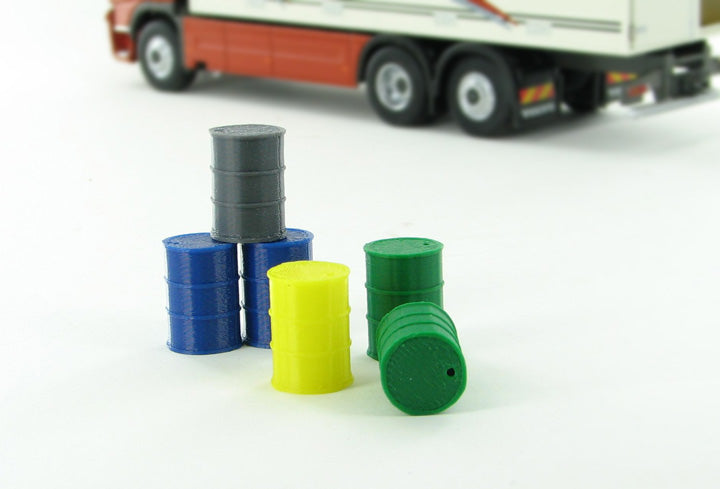 3D To Scale 50-240-AS 1/50 55 Gallon Barrels, 6 Pack