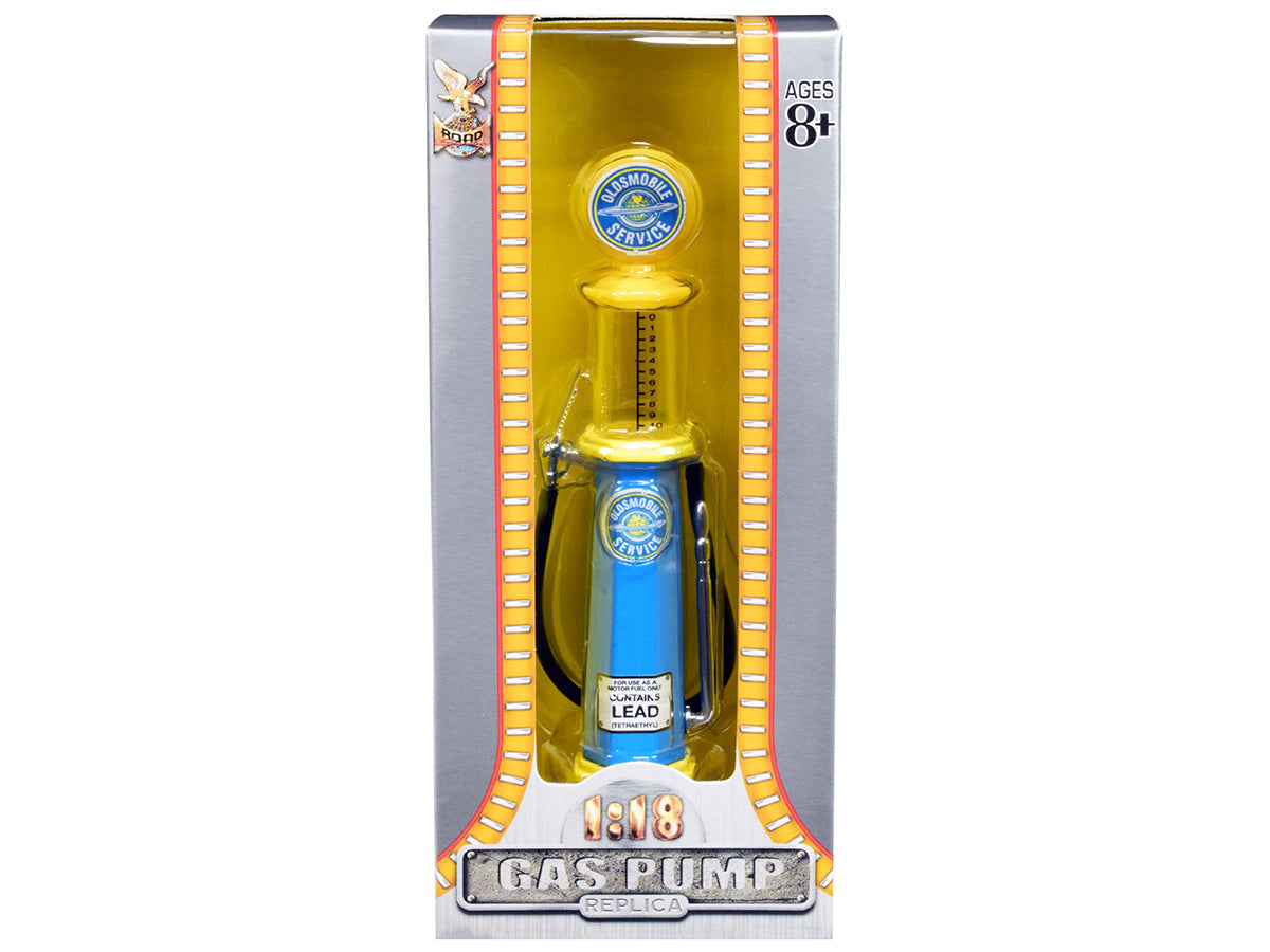 Oldsmobile Service Vintage Cylinder Gas Pump 1/18 Diecast Replica by Road Signature  free shipping USA