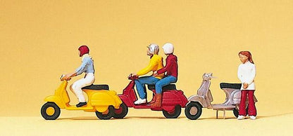 Preiser 10128 HO Scale Recreation & Sports Motor Bikes & Rider Set