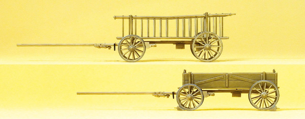 Preiser 30413 HO Scale Rack Wagon & Box Wagon Set