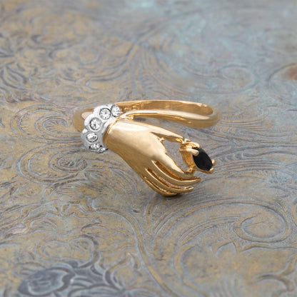 Vintage Austrian Crystals 18k Yellow Gold Matte or Polished Finish Made in USA by PVD Vintage Jewelry