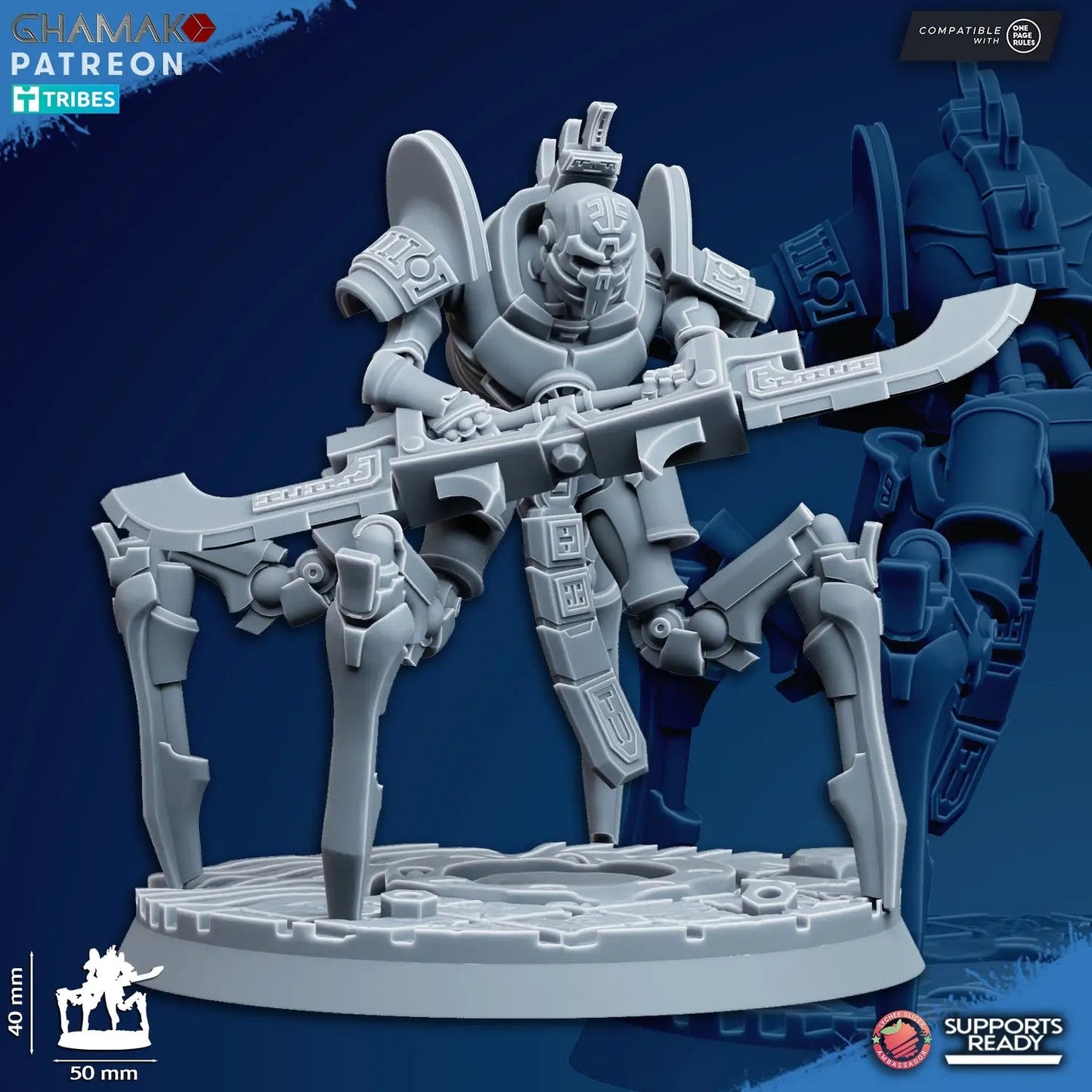 Vanquishers by Ghamak: Sci-fi 28/32mm Heroic Scale Miniature, 40mm tall, 7 Units