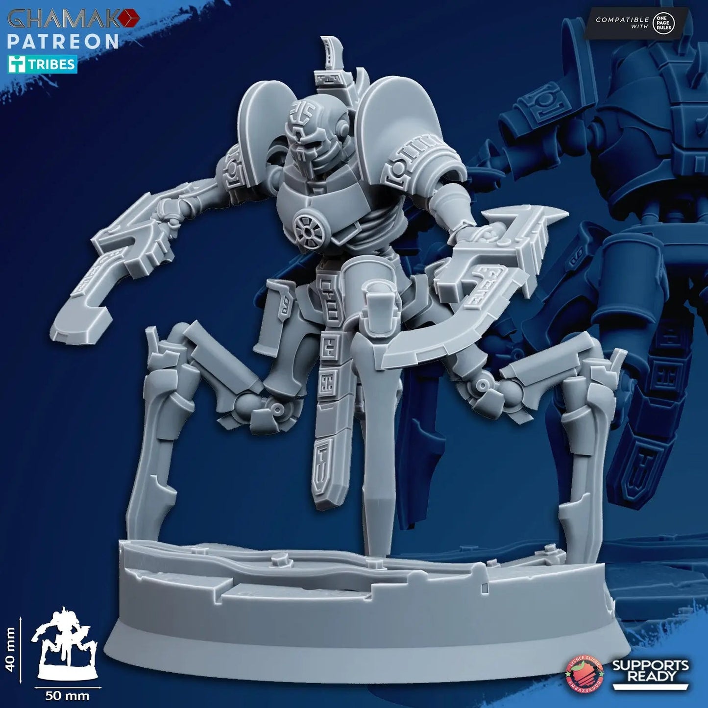 Vanquishers by Ghamak: Sci-fi 28/32mm Heroic Scale Miniature, 40mm tall, 7 Units
