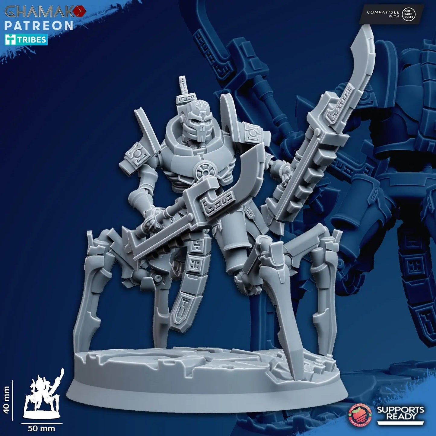 Vanquishers by Ghamak: Sci-fi 28/32mm Heroic Scale Miniature, 40mm tall, 7 Units