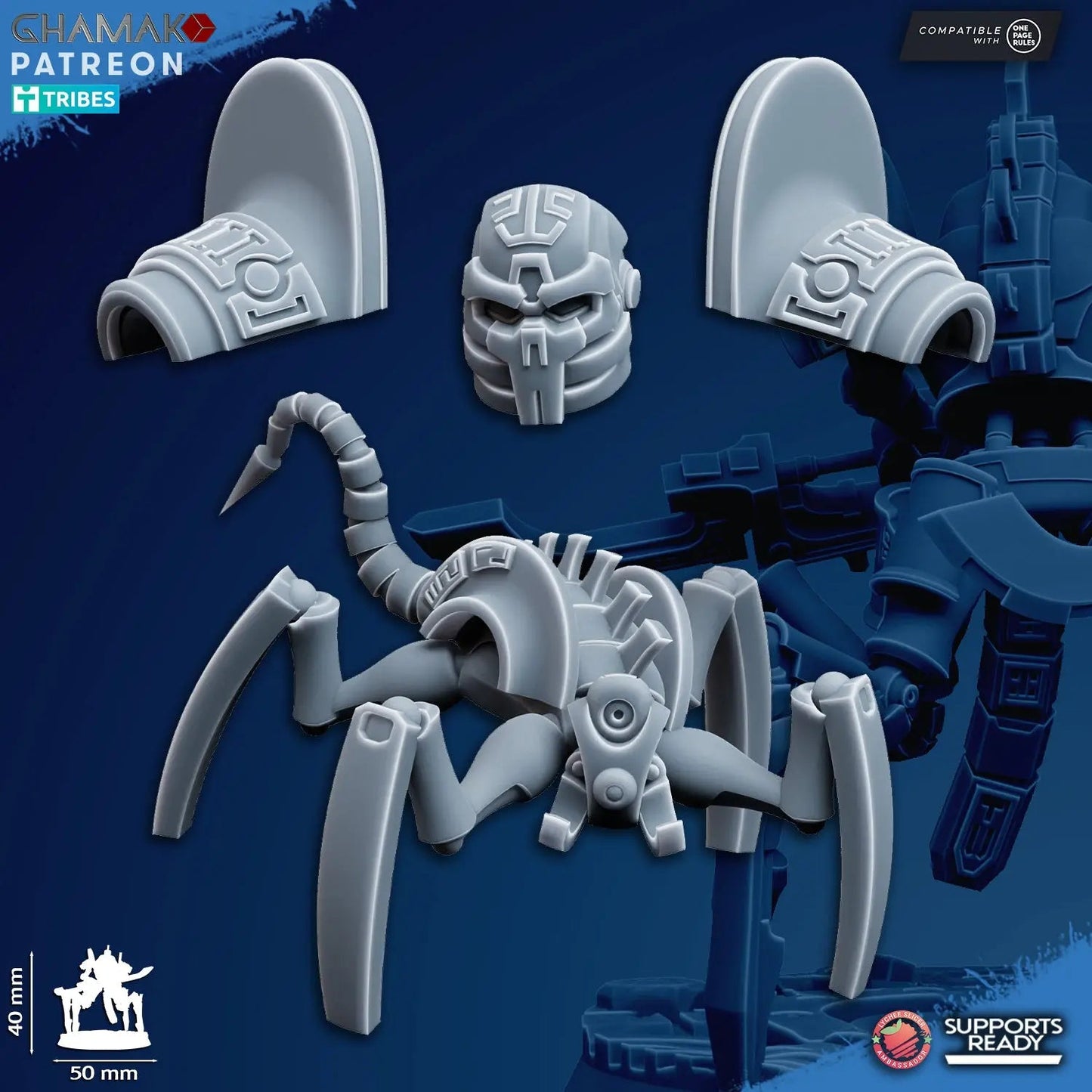Vanquishers by Ghamak: Sci-fi 28/32mm Heroic Scale Miniature, 40mm tall, 7 Units