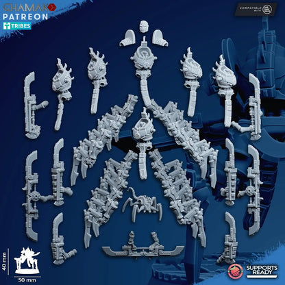Vanquishers by Ghamak: Sci-fi 28/32mm Heroic Scale Miniature, 40mm tall, 7 Units