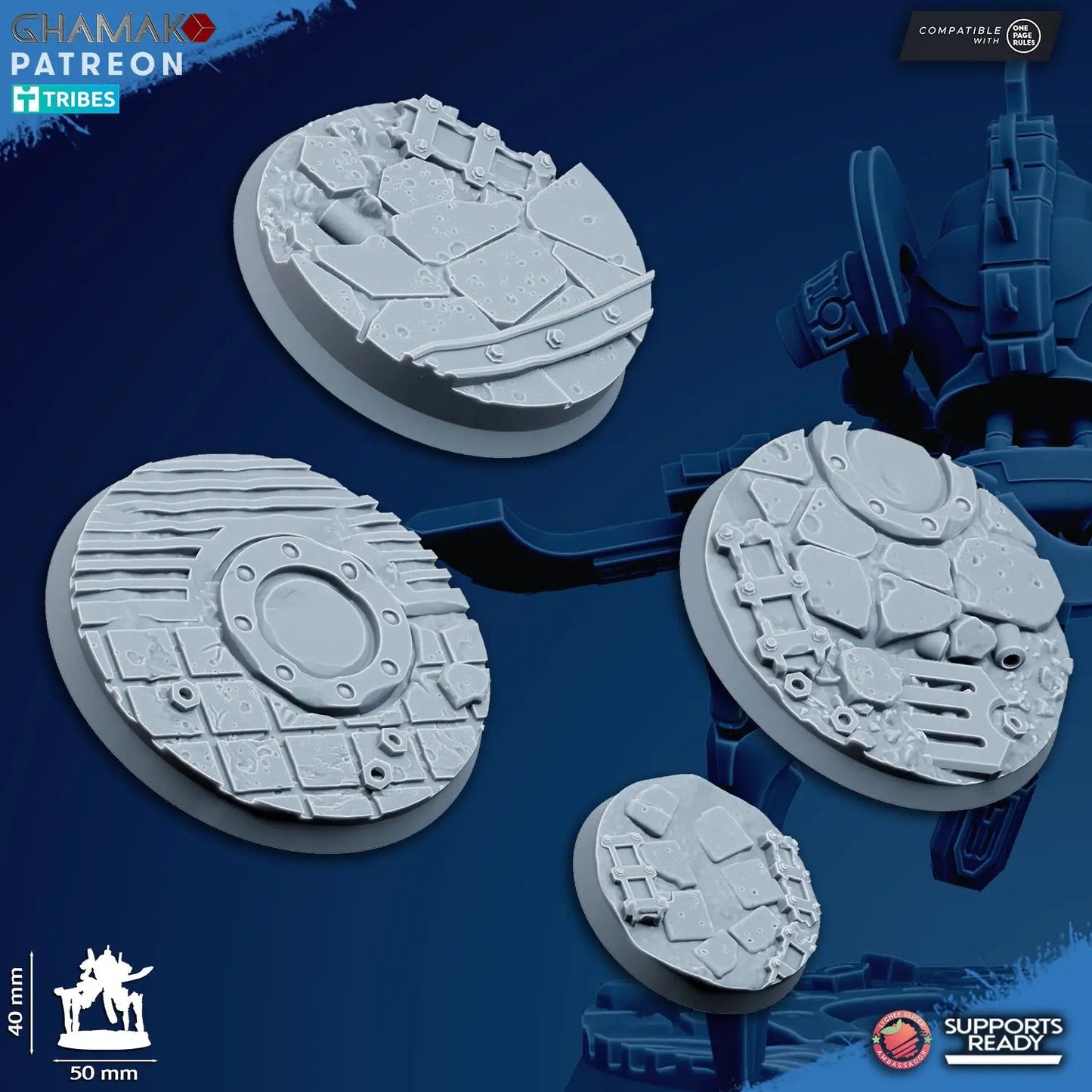 Vanquishers by Ghamak: Sci-fi 28/32mm Heroic Scale Miniature, 40mm tall, 7 Units