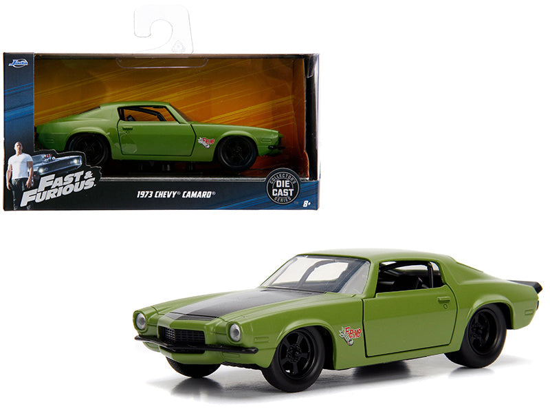 Dom's 1973 Chevrolet Camaro "F-Bomb" Matt Green with Black Hood Stripe "Fast & Furious" Movie 1/32 Diecast Model Car by Jada  free shipping USA