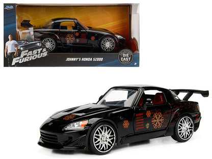 Johnny's 2001 Honda S2000 Black with Graphics "Fast & Furious" Movie 1/24 Diecast Model Car by Jada  free shipping USA