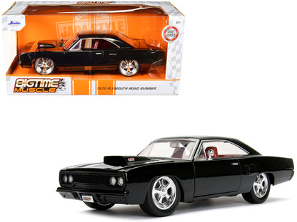 1970 Plymouth Road Runner 440 Black with Red Interior "Bigtime Muscle" Series 1/24 Diecast Model Car by Jada  free shipping USA