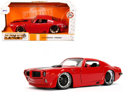 1972 Pontiac Firebird Red with Black Hood Stripe "Bigtime Muscle" Series 1/24 Diecast Model Car by Jada  free shipping USA