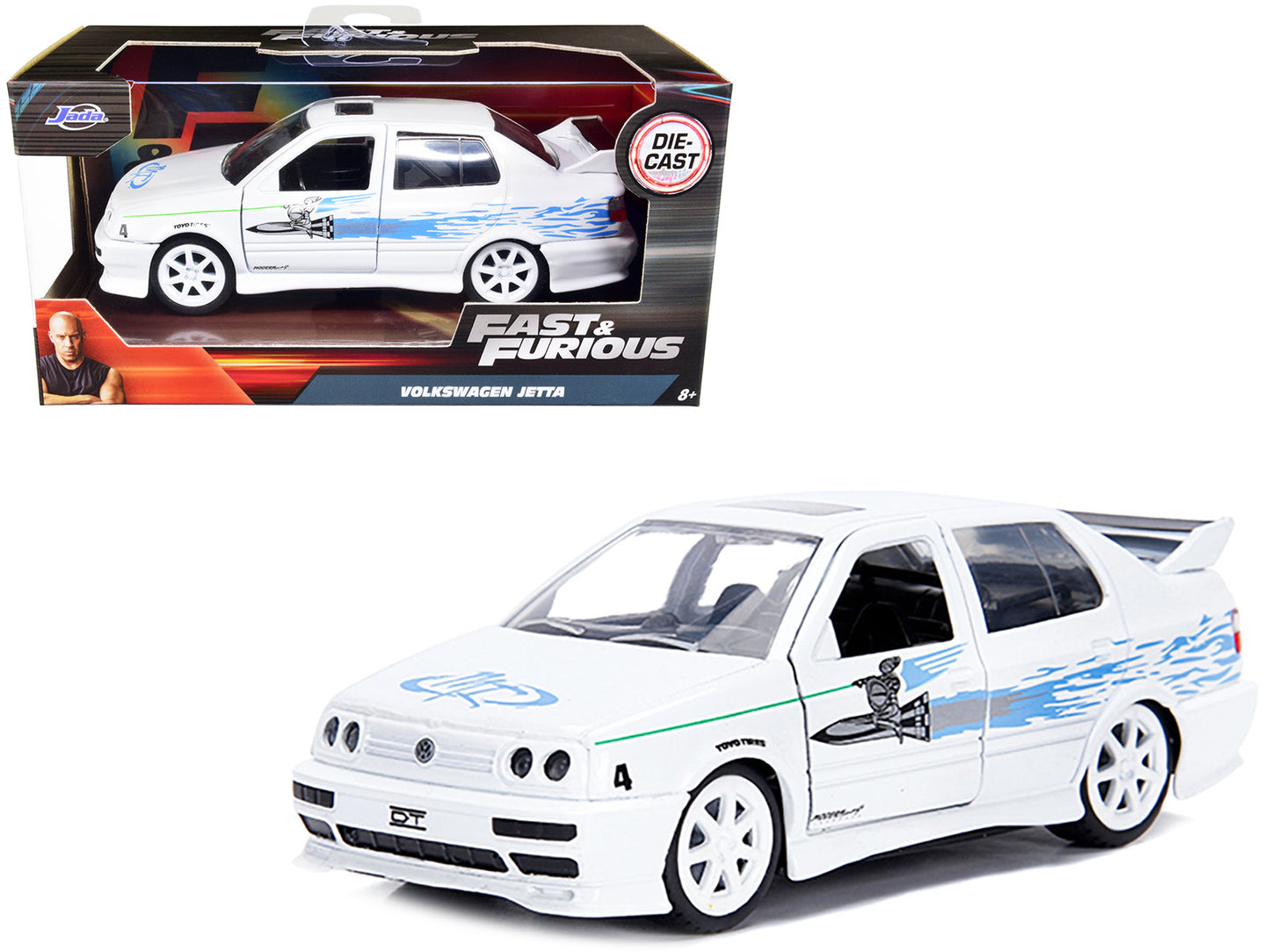 Jesse's Volkswagen Jetta White "Fast & Furious" Movie 1/32 Diecast Model Car by Jada  free shipping USA