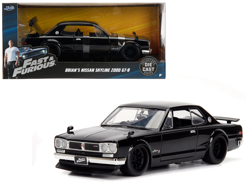 Brian's Nissan Skyline 2000 GT-R RHD (Right Hand Drive) Black "Fast & Furious" Movie 1/24 Diecast Model Car by Jada  free shipping USA