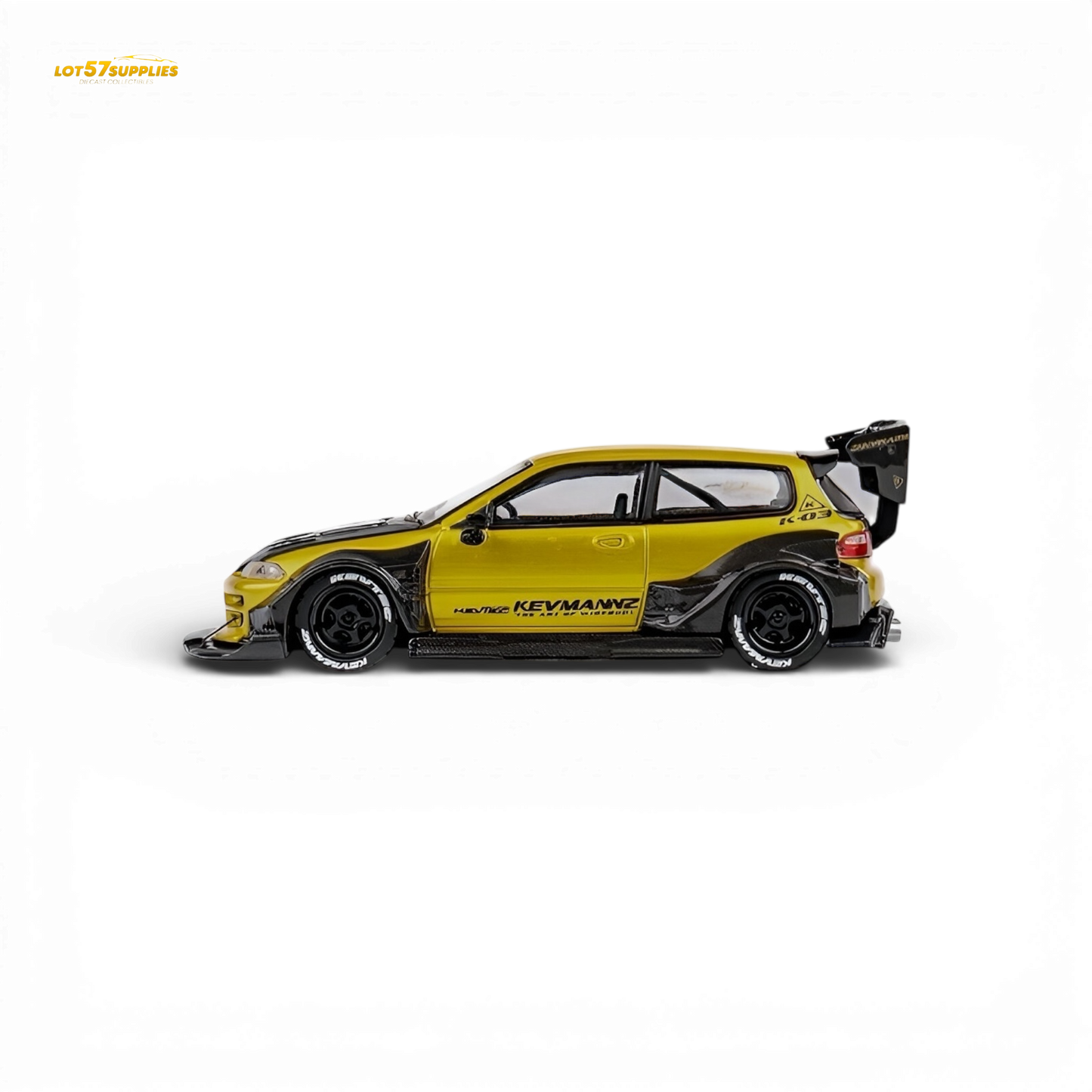 (Pre-Order) DCM Kevmannz Civic EG Ver.1 - Gold Carbon Fiber Short Tail 1:64