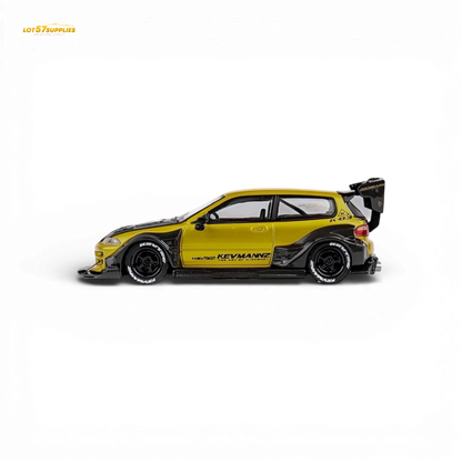 (Pre-Order) DCM Kevmannz Civic EG Ver.1 - Gold Carbon Fiber Short Tail 1:64
