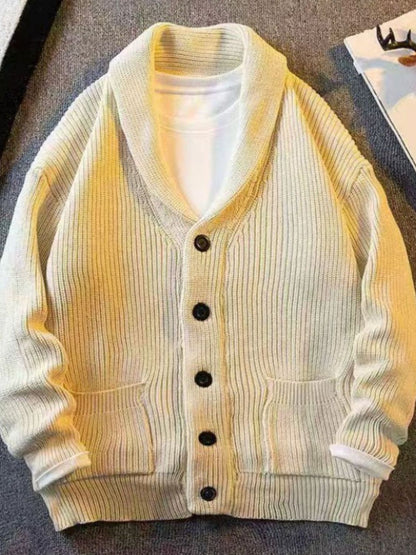 Men's Plus Size Button Down Long Sleeve Cardigan