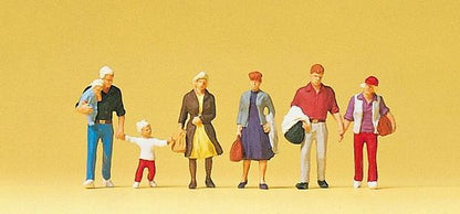 Preiser 10517 HO Scale Pedestrians Walking Travelers #2 pkg(6)