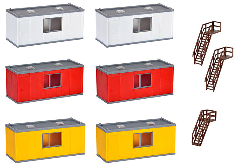 Kibri 38627 1/87 Construction Site Container Offices Kit, 6 pcs