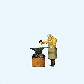 Preiser 28187 HO Scale Working People Blacksmith with Anvil