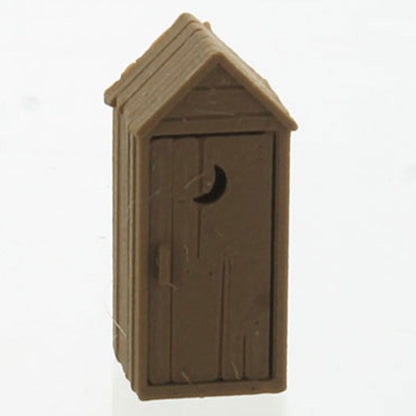 3D To Scale 87-142-WD 1/87 Outhouse, Rustic Wood Tone