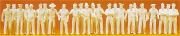 Preiser 16345 HO Scale Unpainted Figure Set Uniformed People