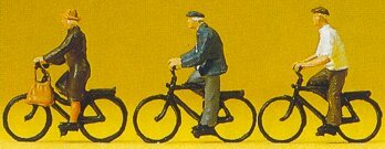Preiser 10333 HO Scale Sports & Recreation Cyclists pkg(3)