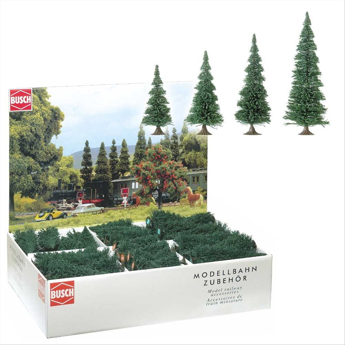Busch 6330 All Scale Pine & Spruce Trees Bulk Pack, 130 pcs